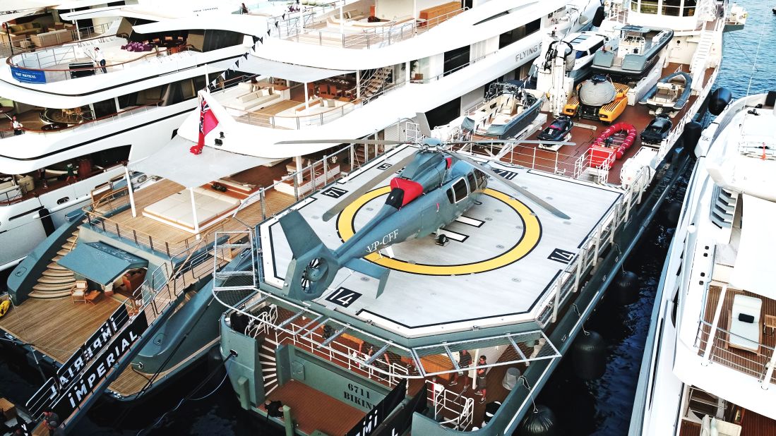 Many yachts come complete with a helipad. 