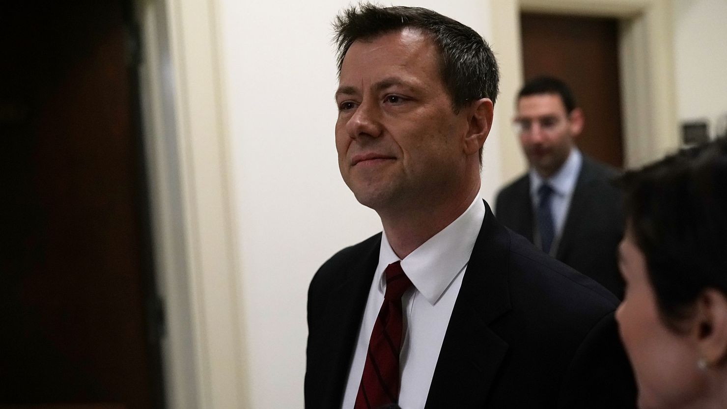 In this June 27, 2018, file photo, then-FBI Agent Peter Strzok arrives at a closed-door interview before the House Judiciary Committee  on Capitol Hill.