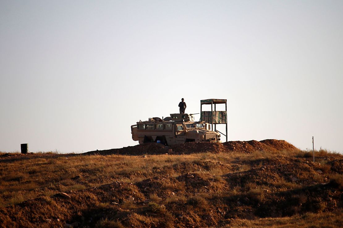 Jordanian soldiers control the border between Syria and Jordan on July 1.