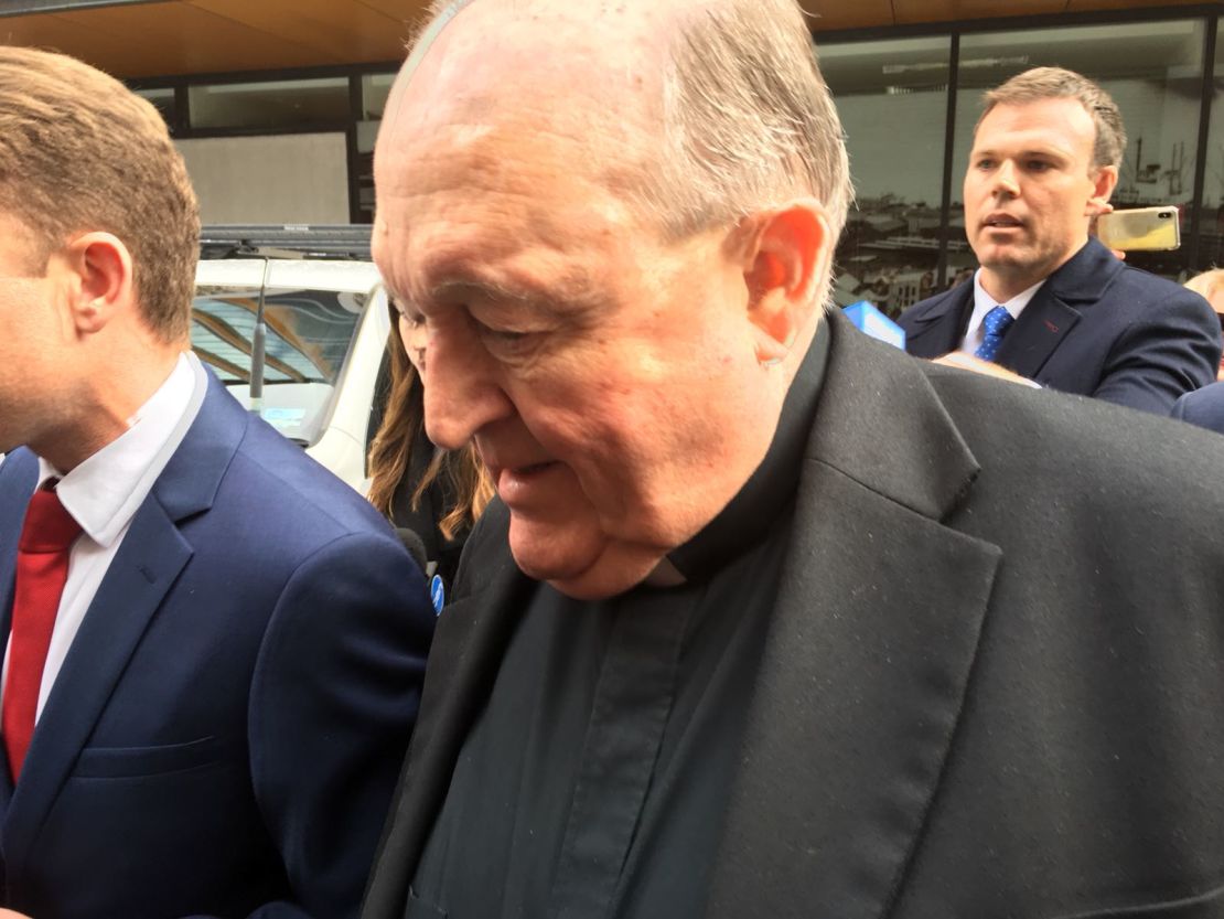 The Archbishop of Adelaide Philip Wilson leaves court on July 3, 2018 after being sentenced to six months house detention for his role in covering up child sex abuse.