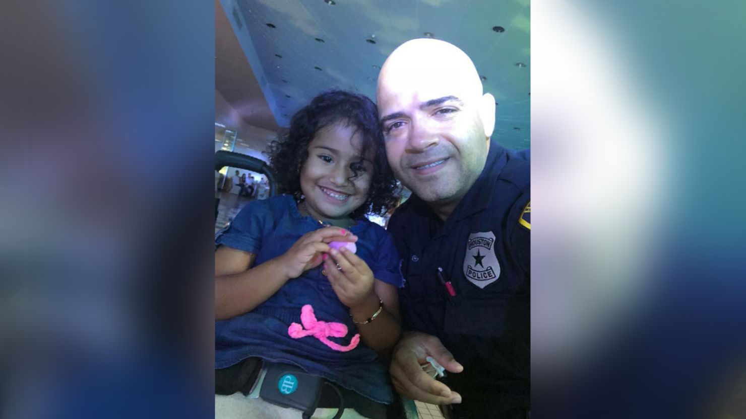 Houston Police Officer Sandy Fernandez with his young dance partner.