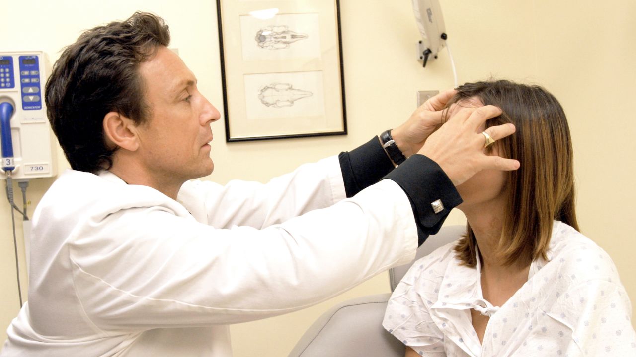 A scene from the Season 2 Premiere of 'The Swan,' in which someone appears to be getting a brand new face installed.