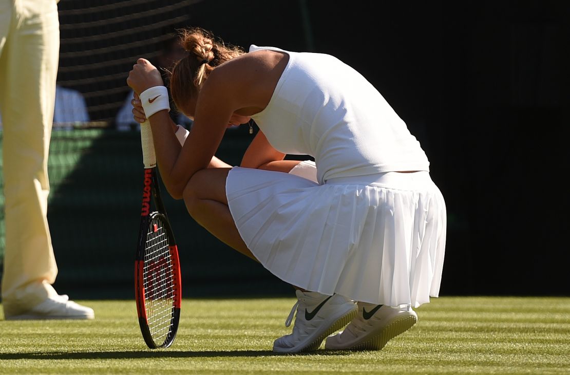 Petra Kvitova, the two-time Wimbledon champion, lost in three sets to Aliaksandra Sasnovich at Wimbledon.