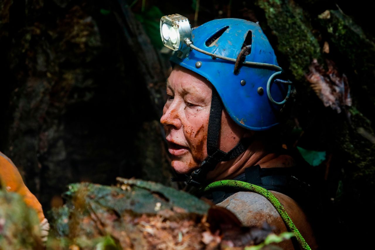 British cave diver Robert Charles Harper explores an opening on June 29.