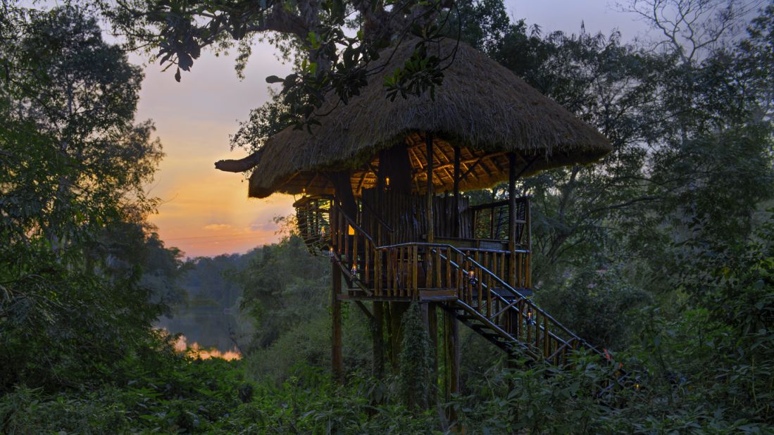 <strong>Romance in the forest:</strong> The Machan, meanwhile, offers a private dining experience in a thatched-roof bungalow above the forest's canopy. 