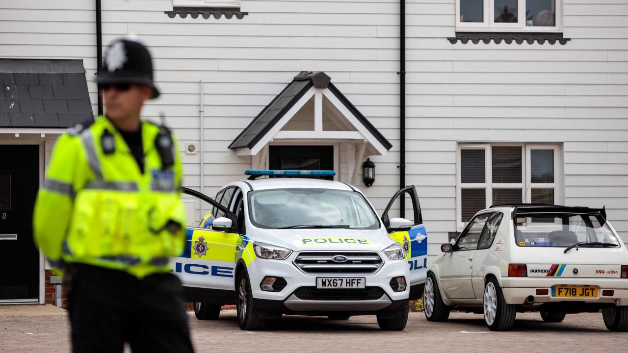 Police on the scene Wednesday at Muggleton Road where a major incident was declared.