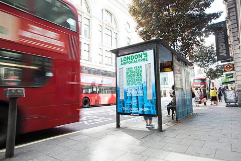 Airlabs has also partnered with The Body Shop to install a "pollution-free" bus shelter in central London.