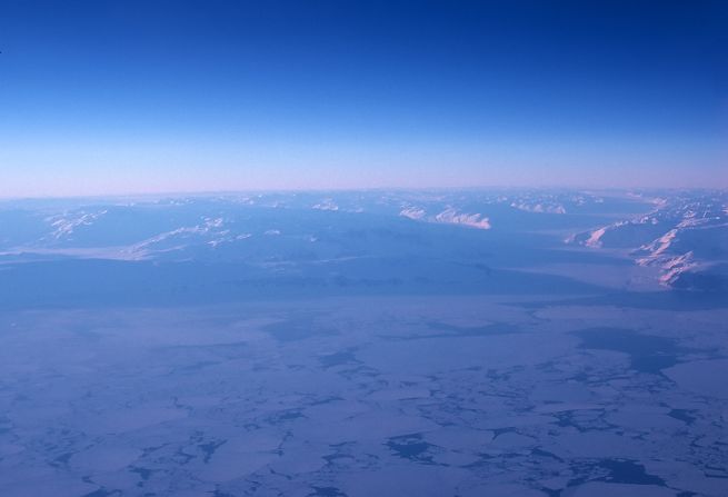 <strong>Frozen world: </strong>The Transantarctic Mountains from 43,000 feet. Passengers were fortunate that Antarctica was crossed entirely in daylight, allowing them a rare opportunity to see the remotest continent. 