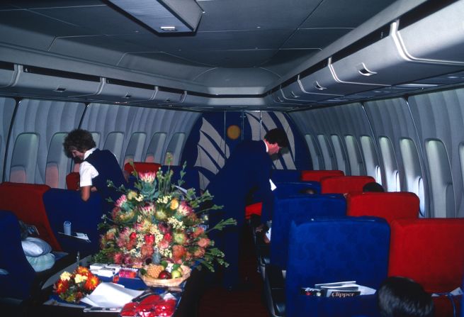 <strong>Luxury treatment: </strong>The elegant First Class cabin on board Flight 50. The 42 passengers in the forward cabin were treated to special meals and fine wines.