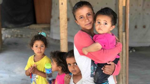 Five young Bedouin children who live in Khan al-Ahmar, a community that faces imminent demolition after a long-running legal case. 