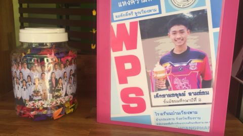 Students at Ban Wiangphan school have created a shrine for missing student Ardoon Sam-aon. 