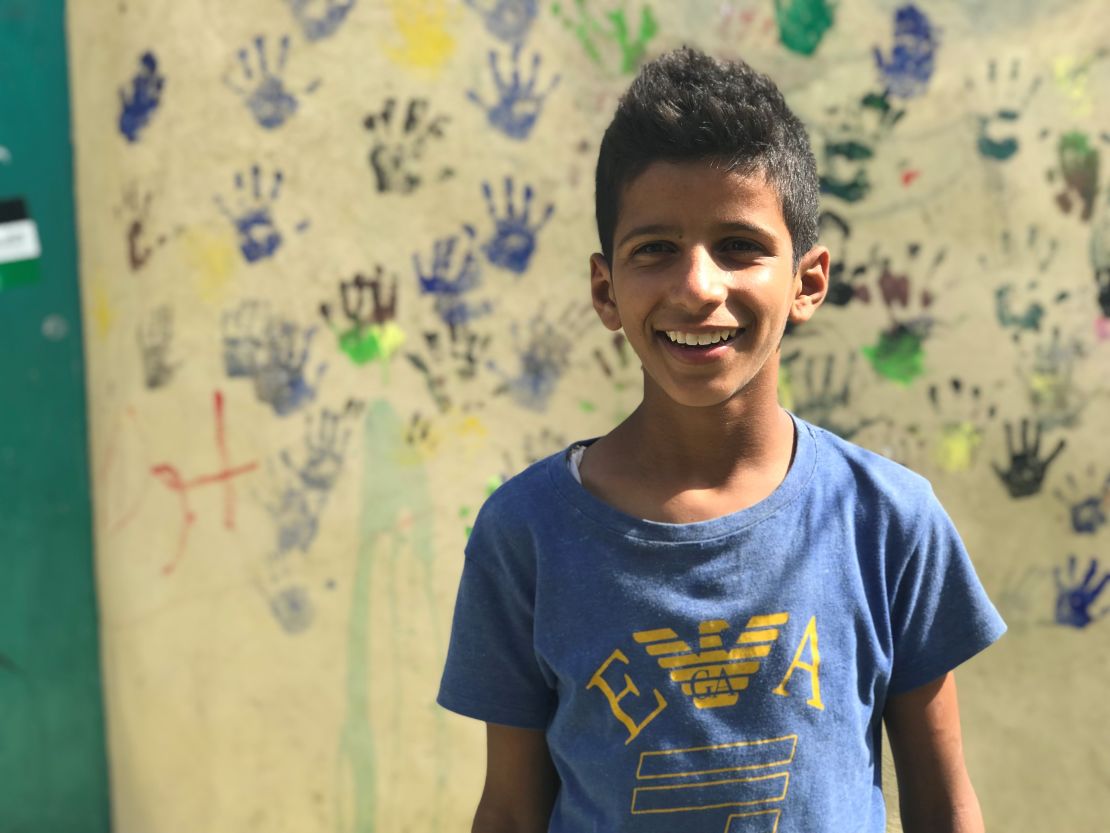 Abdel-Kader, 12, photographed in Khan al-Ahmar.