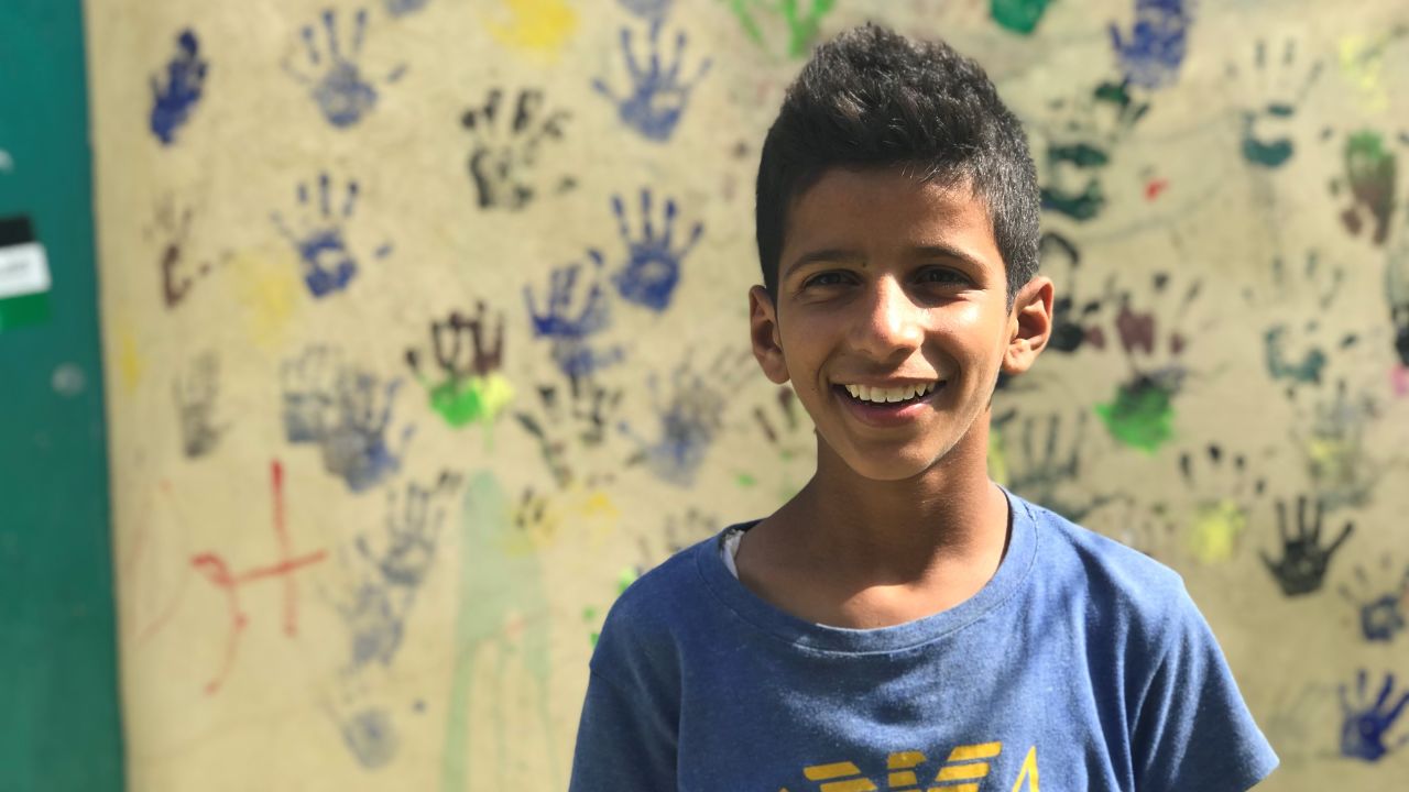 Abdel-Kader, 12, photographed in Khan al-Ahmar.