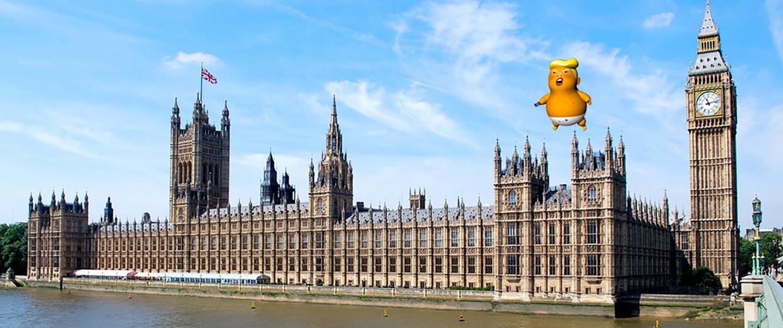 A six-meter "Trump baby" balloon will fly at the London protest.