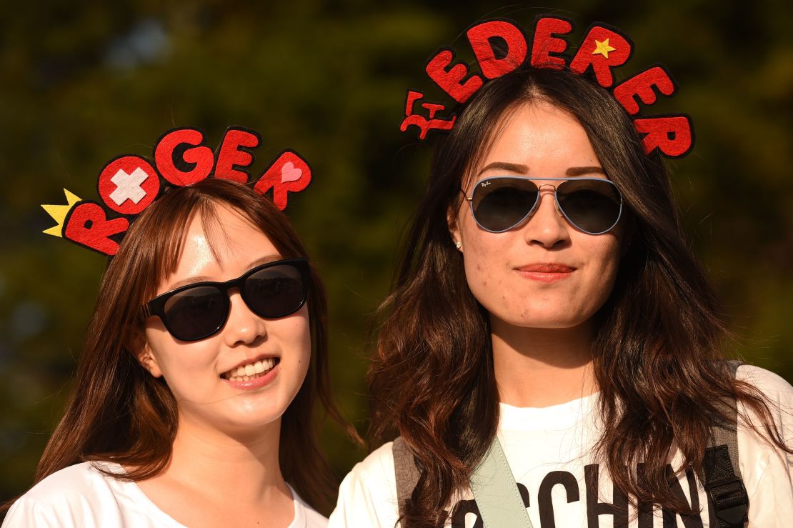 These Roger Federer fans have been among those queuing for tickets at Wimbledon. 