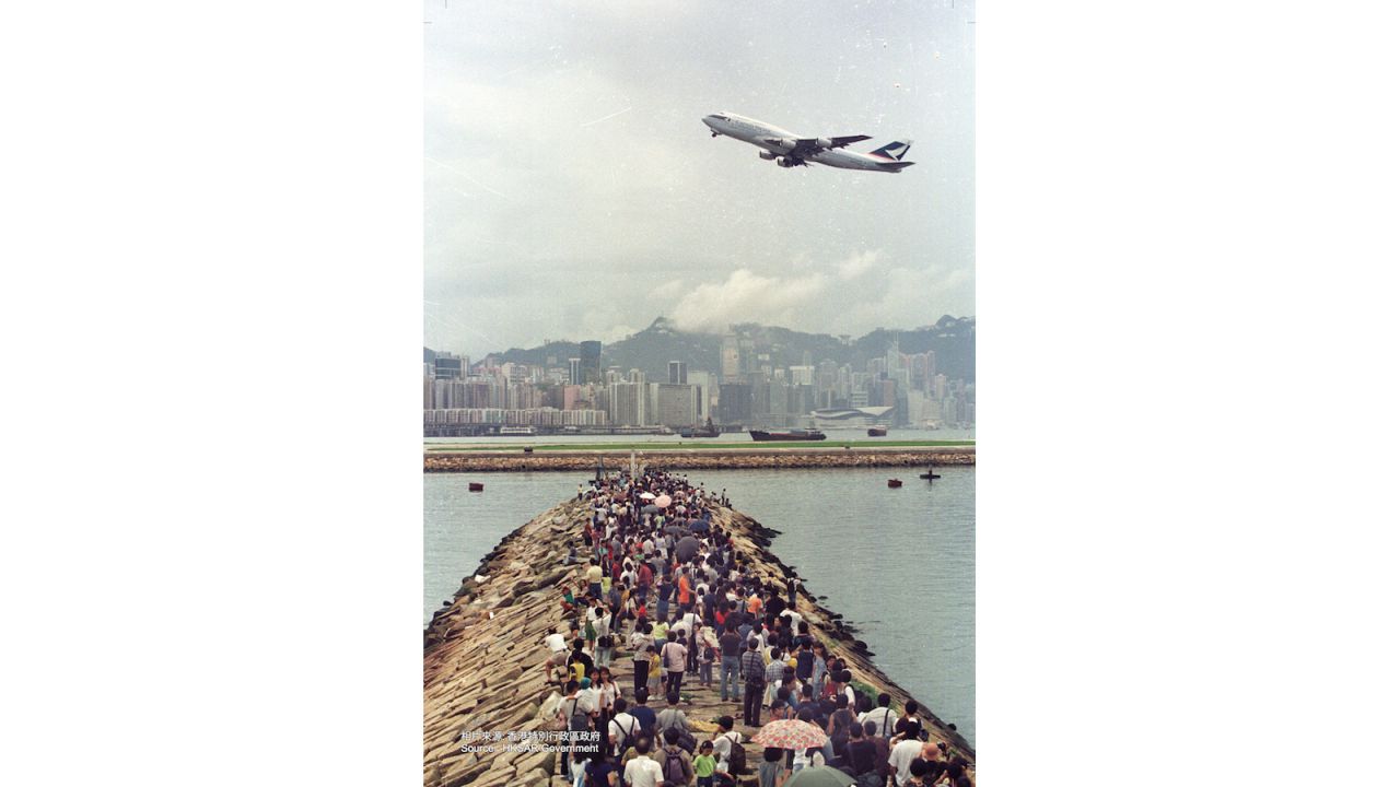 <strong>The daily show:</strong> Kwun Tong Ferry Pier was another popular location for plane spotters.
