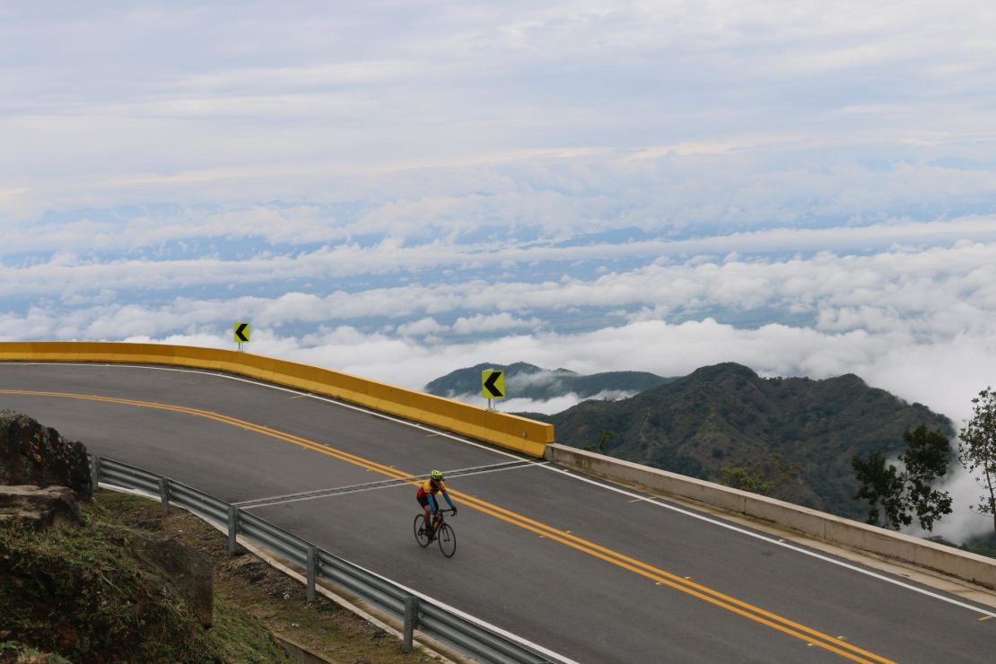 Hernan Acevedo of Pure! Colombia cycles towards Cambao from Bogotá (Photo Nick Busca).