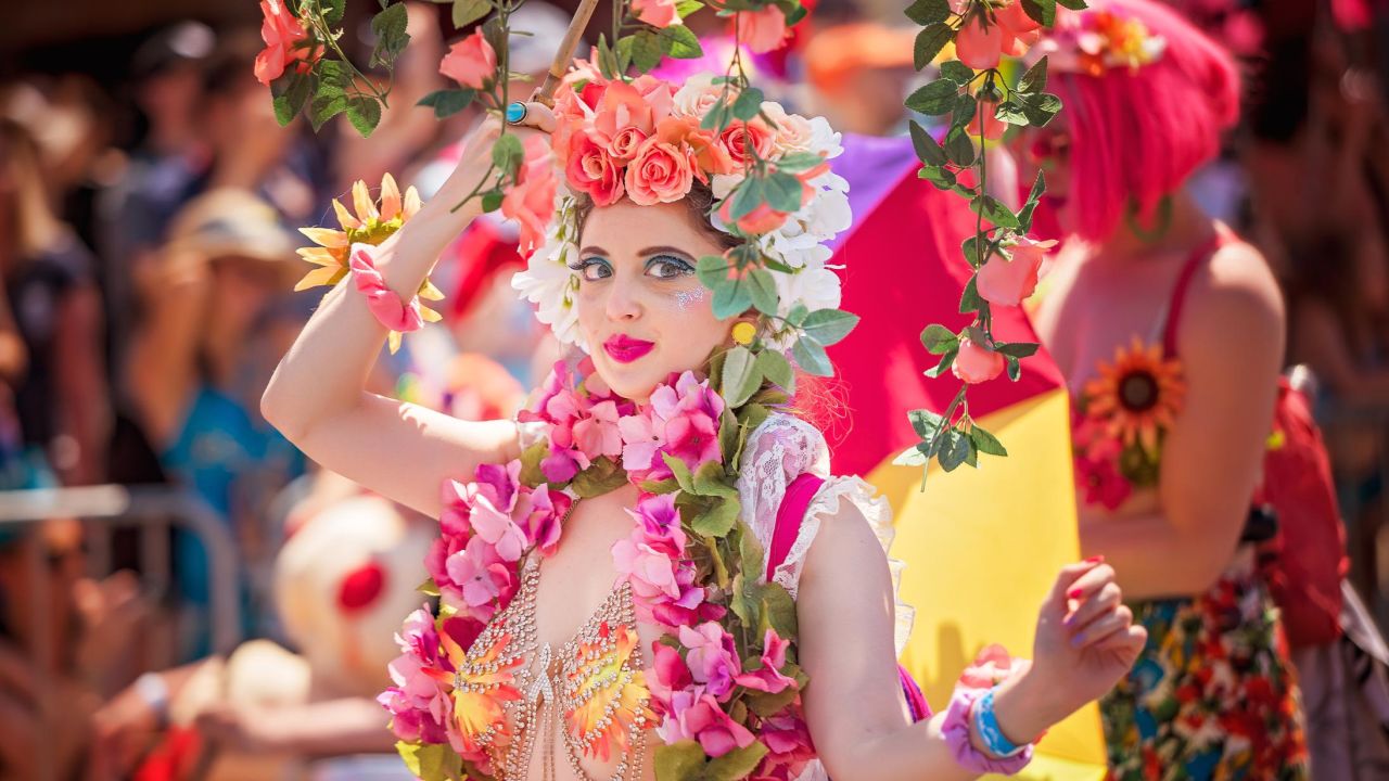 A reveler poses at the 2009 Mermaid Parade. Participants are encouraged to get creative with costumes that eschew "traditional mermaid" expectations.