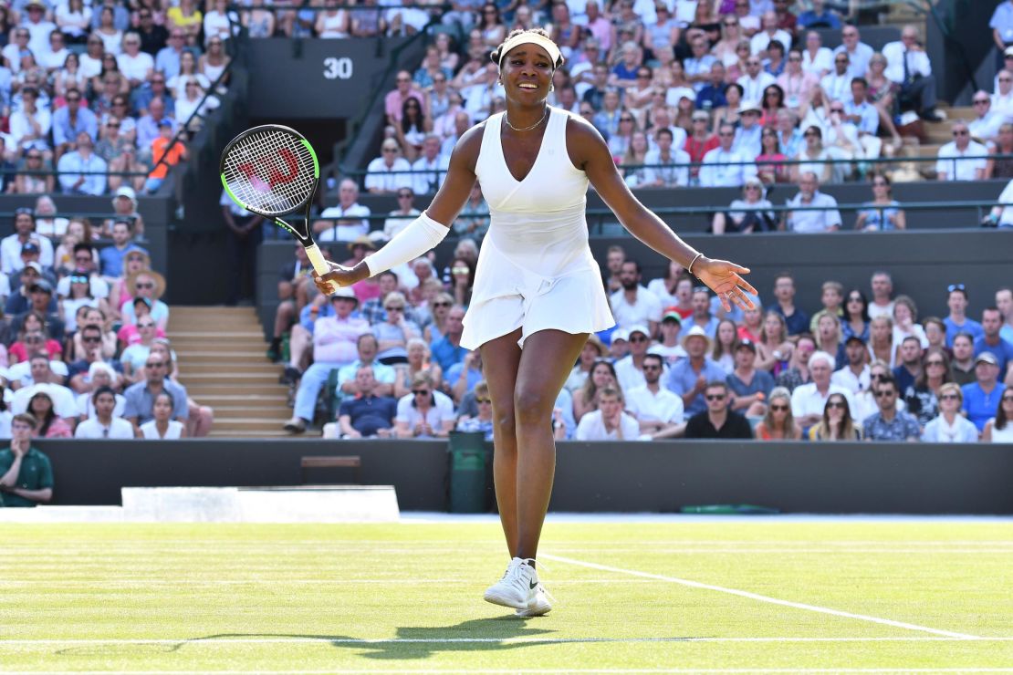 Venus Williams relinquished a break lead in the third set against Kiki Bertens at Wimbledon. 