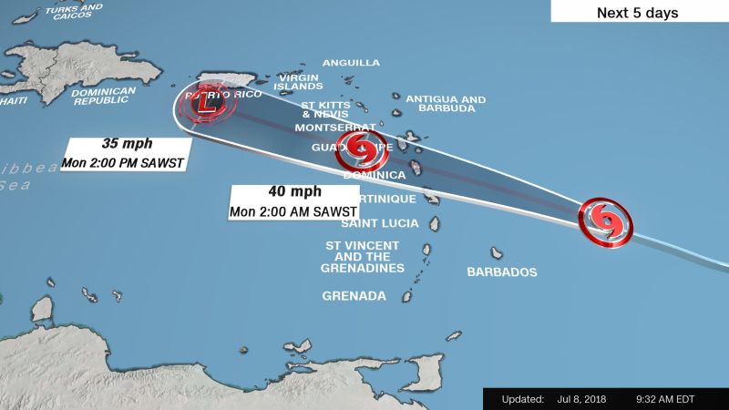 Beryl Weakens As It Moves Toward Puerto Rico CNN   180708093450 Beryl Storm Forecast 070818 