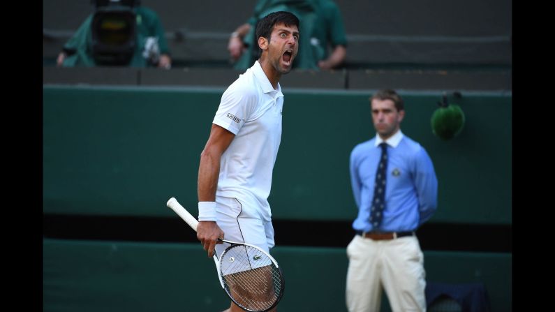 Novak Djokovic plays his third round at the Wimbledon Championships in London on Saturday, July 7. 
