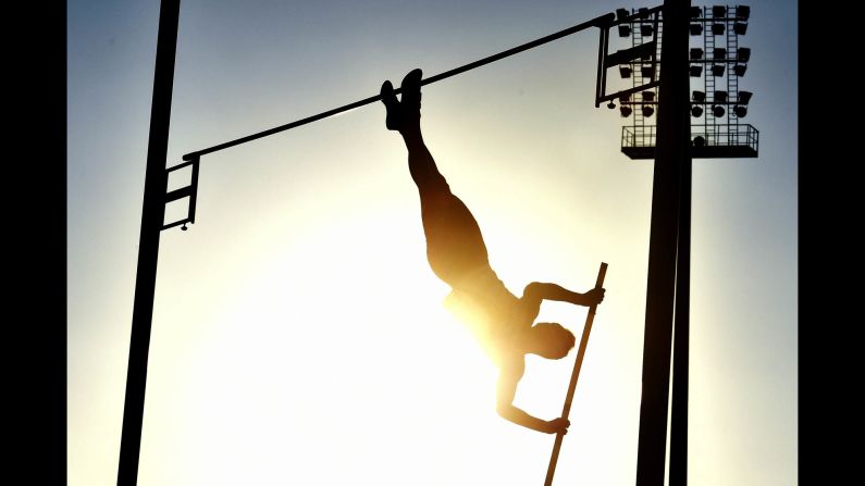 An athlete competes in the men's pole vault competition during the Elite Athletics French Championships in Albi, southwestern France, on Friday, July 6. <a href="index.php?page=&url=https%3A%2F%2Fwww.cnn.com%2F2018%2F07%2F02%2Fsport%2Fgallery%2Fwhat-a-shot-sports-0702%2Findex.html" target="_blank">See 22 amazing sports photos from last week </a>