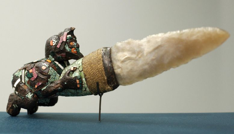 Many other cultures around the world practiced human sacrifice, such as the Aztecs, who used sacrificial knives like this.