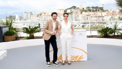 Egyptian director A.B Shawky (L) and producer Dina Emam pose on May 10, 2018 during a photocall for the film "Yomeddine" at the 71st edition of the Cannes Film Festival in Cannes, southern France. (Photo by LOIC VENANCE / AFP)        (Photo credit should read LOIC VENANCE/AFP/Getty Images)