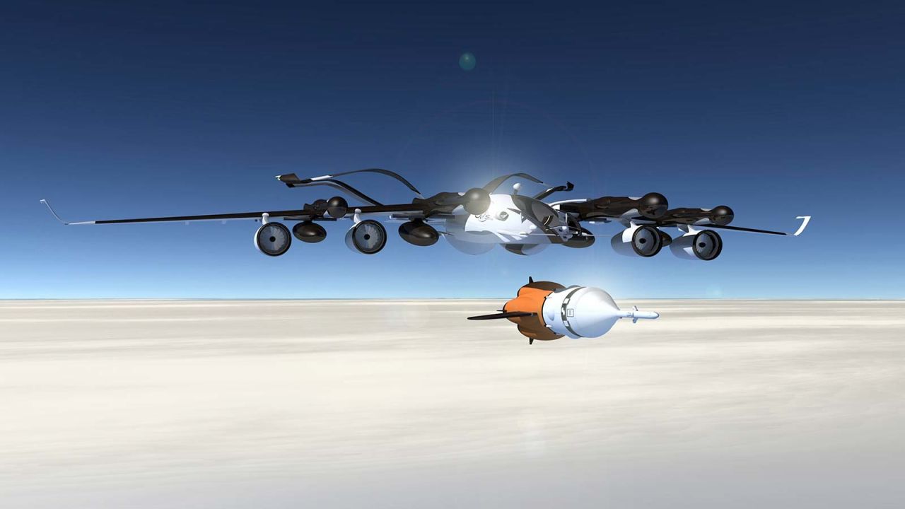 <strong>XGV-A Orbiter:</strong> The XGV-A would be capable of carrying a large rocket to an altitude of 50,000 feet. 