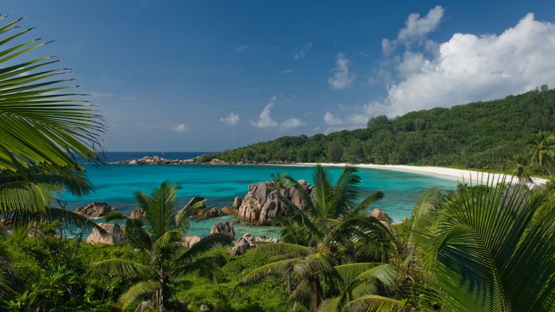 <strong>Anse Cocos:</strong> This beautiful beach in La Digue is only accessible by walking for 30 minutes, but it's definitely worth the long hike.