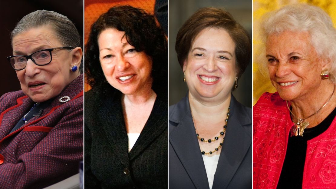 From left, Ruth Bader Ginsburg, Sonia Sotomayor, Elena Kagan and Sandra Day O'Connor.
