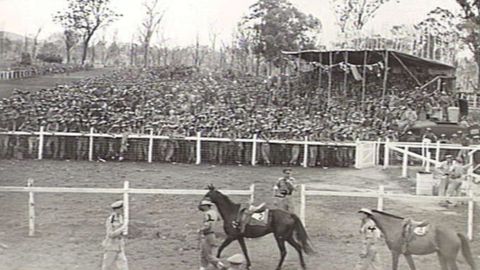 Herberton racecourse pictured in 1945, where Bill 'Girlie' Smith is said to have raced.