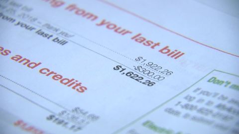 Linda Daniels' utility bill showing the family owed more than $1,600.