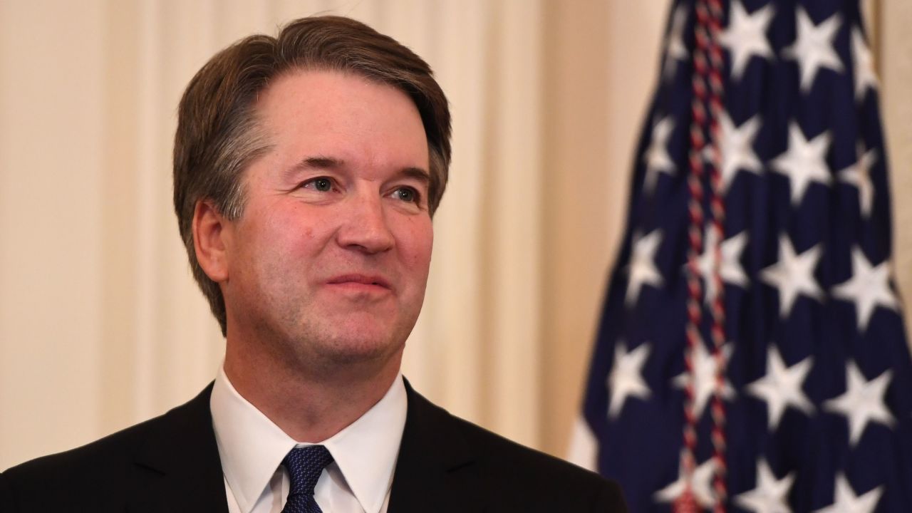 US Judge Brett Kavanaugh looks on as the US President announces him as his nominee to the Supreme Court in the East Room of the White House on July 9, 2018 in Washington, DC. (Photo by SAUL LOEB / AFP)        (Photo credit should read SAUL LOEB/AFP/Getty Images)