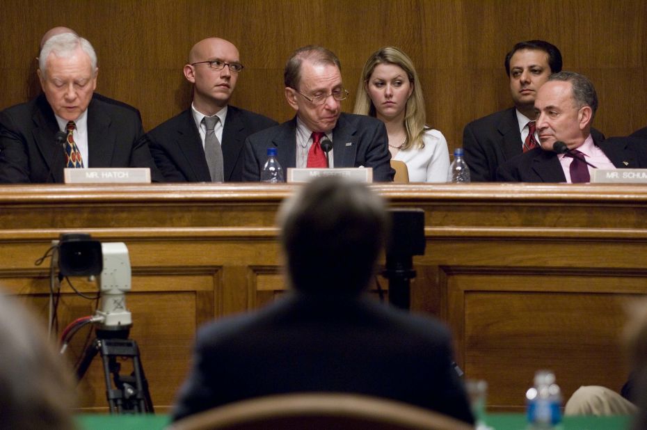 Senators listen to Kavanaugh's testimony during his confirmation hearing in 2006.