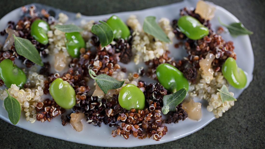 <strong>Gustu: </strong>A celebration of South America's native quinoa, this dish features a quinoa cream, three varieties of cooked quinoa grains and house-made quinoa miso.