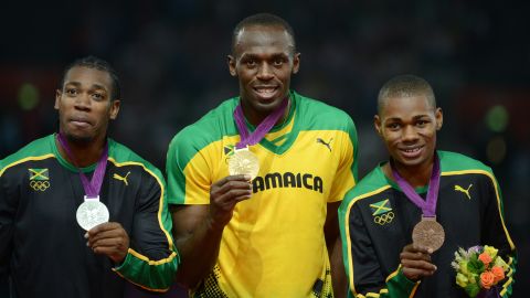 Weir (right) was part of a Jamaican clean sweep in the 200m at the 2012 Olympics.