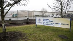 The U.S. Department of Homeland Security Northwest Detention Center is pictured in Tacoma, Washington on February 26, 2017.   / AFP / Jason Redmond        (Photo credit should read JASON REDMOND/AFP/Getty Images)
