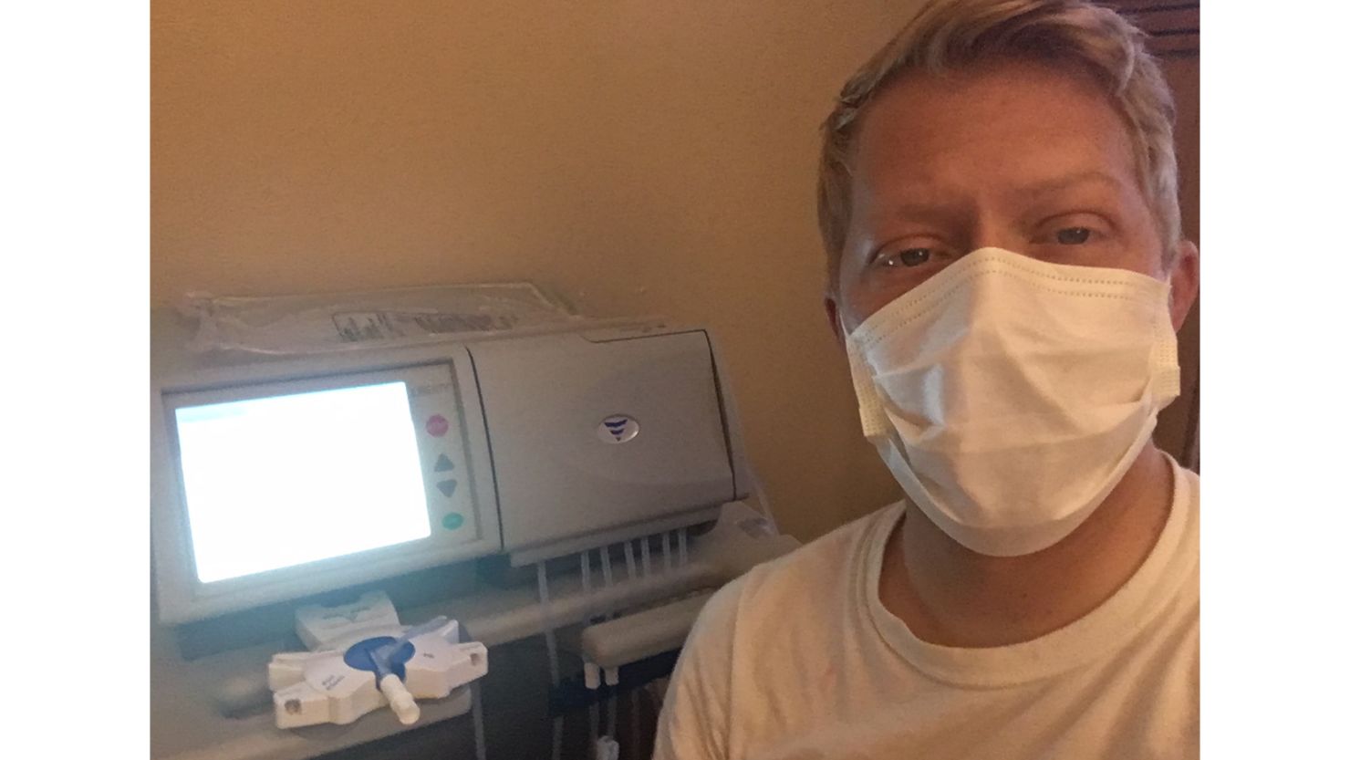 Dustin Cuzick, 35, uses a peritoneal dialysis machine at home every night. He was one of 232 patients waiting for an organ transplant at Porter Adventist Hospital, which temporarily shut down its transplant program.