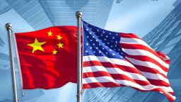 GFX trade war china usa flags business