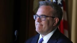 Acting EPA Administrator Andrew Wheeler speaks to staff at the Environmental Protection Agency headquarters on July 11, 2018 in Washington, DC. If confirmed by the U.S. Senate, Wheeler will replace Scott Pruitt who resigned last week. (Mark Wilson/Getty Images)