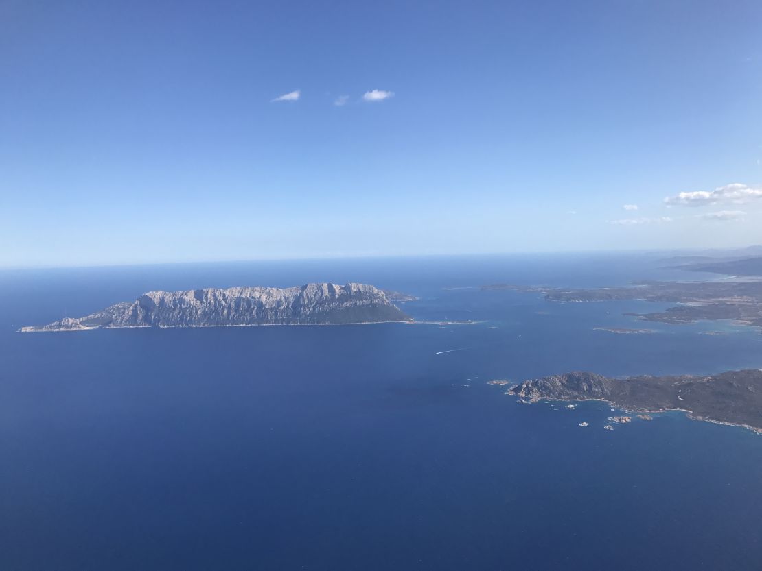 An aerial view shows the Italian island of Tavolara, off Sardinia.