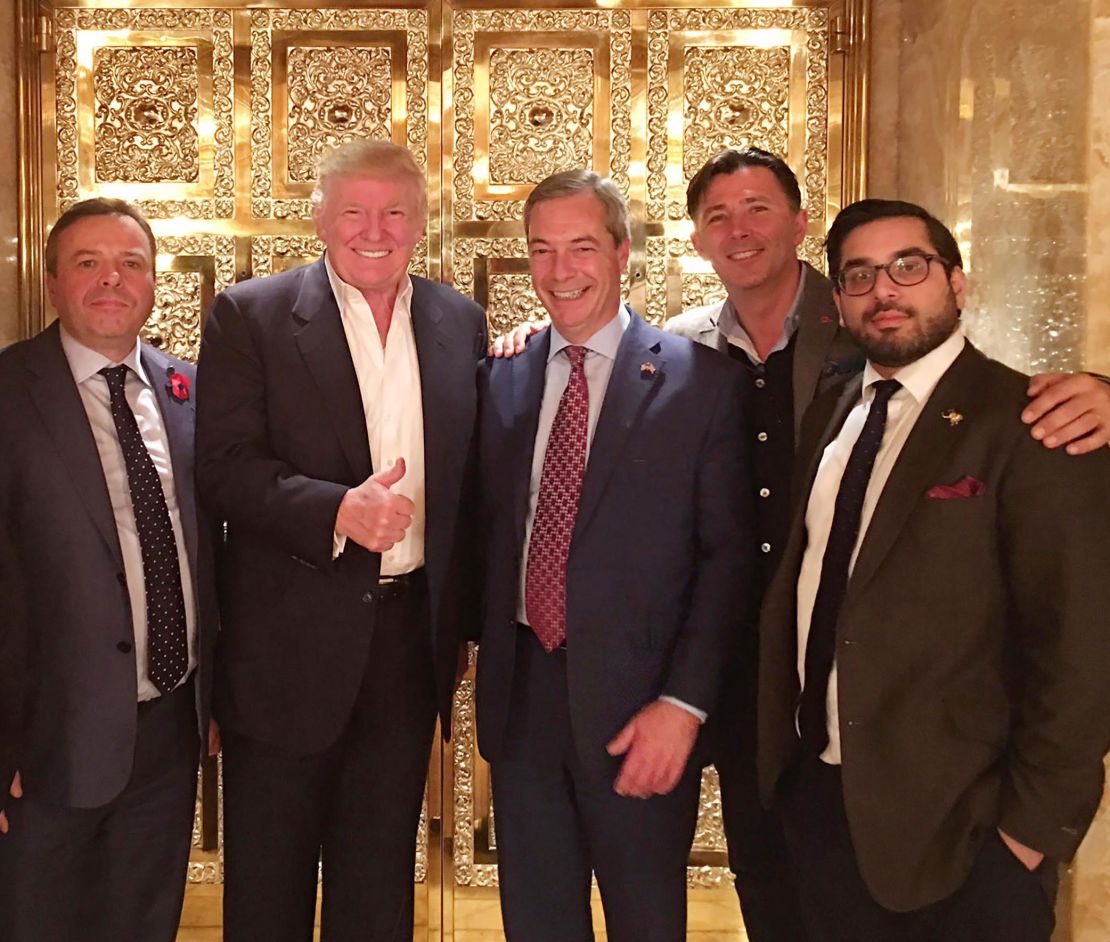 Nigel Farage visiting Trump Tower. 