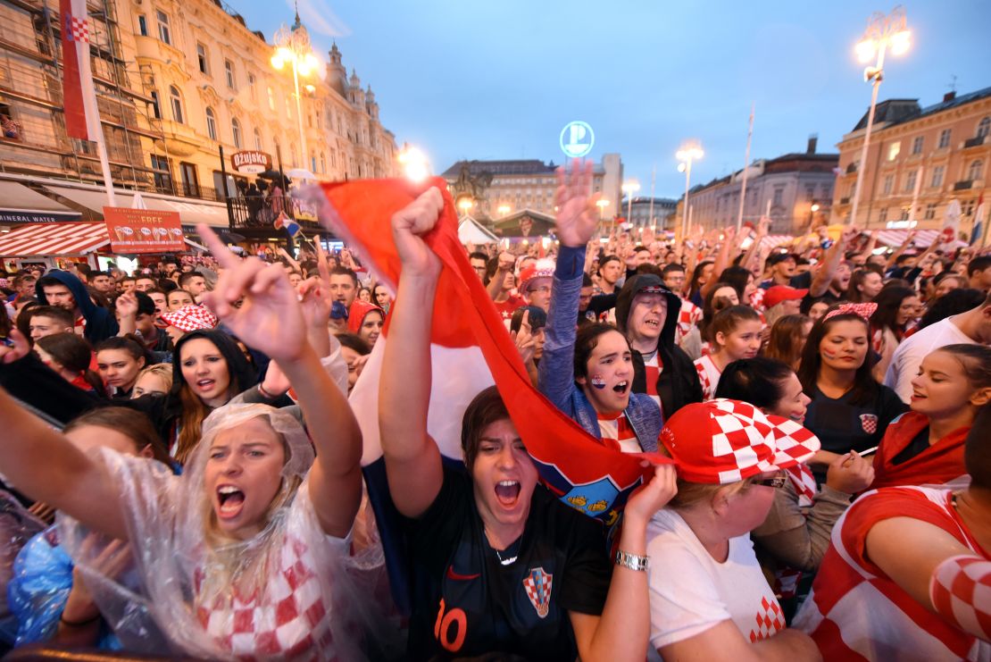 Croatia's supporters in Zagreb.