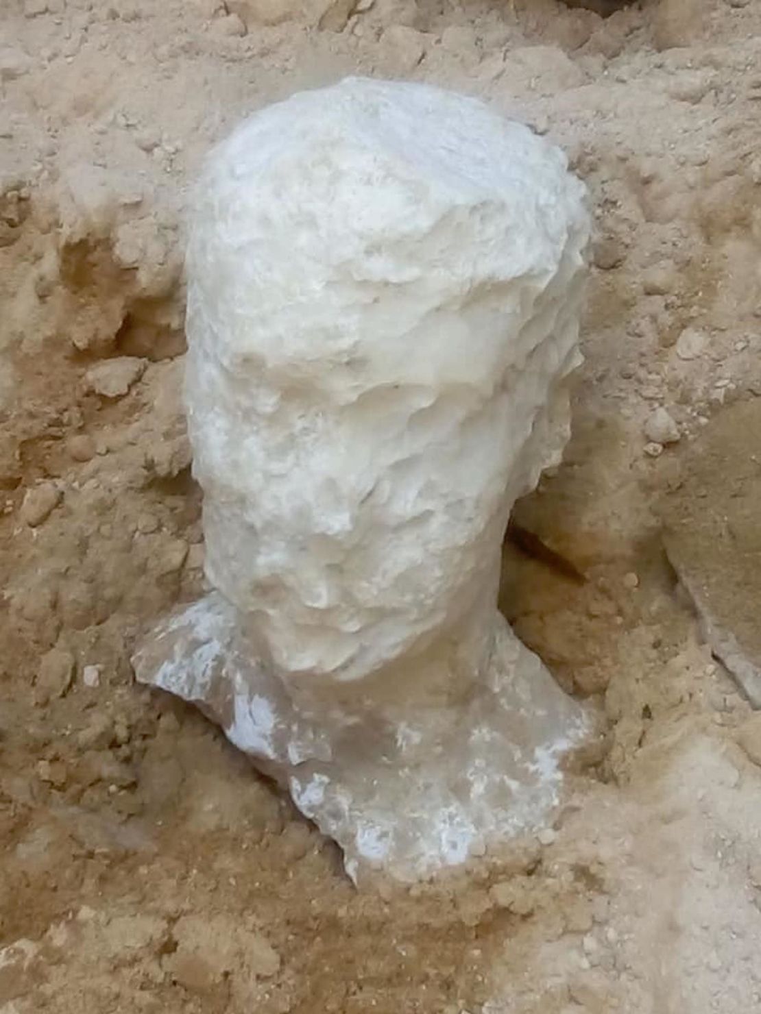 A worn alabaster bust was also found at the site. 