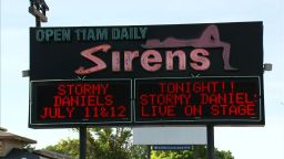 A sign for Sirens advertised a performance by Stormy Daniels in Columbus on Thursday, July 12, 2018.