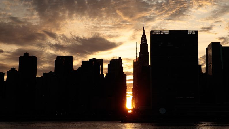 <strong>Manhattanhenge:</strong> Every year a few weeks before and after the summer solstice, there are a couple days when the sun rises or sets in New York City parallel to the city street grid in Manhattan. Click through the gallery to see more photos from recent "Manhattanhenge" events.