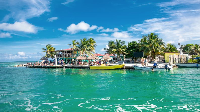 <strong>August in Belize: </strong>Caye Caulker island is surrounded by beautiful turquoise Caribbean waters.