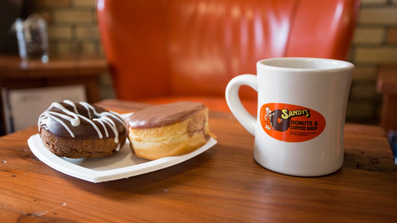 <strong>Sandy's Donuts:</strong> Start your morning off with a maple-bacon bar or lemon poppyseed glazed at this downtown establishment.