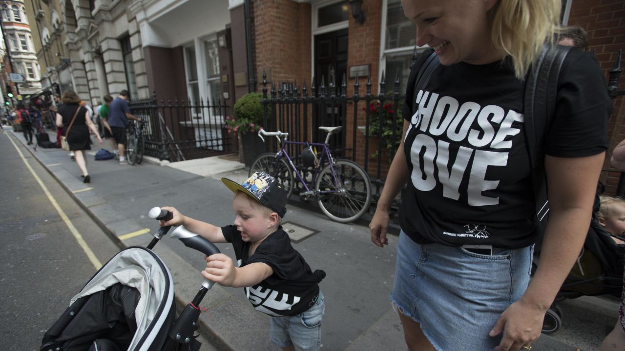 Three-and-a half-year-old Buster Dugdale with his mother, Beth Evans.
